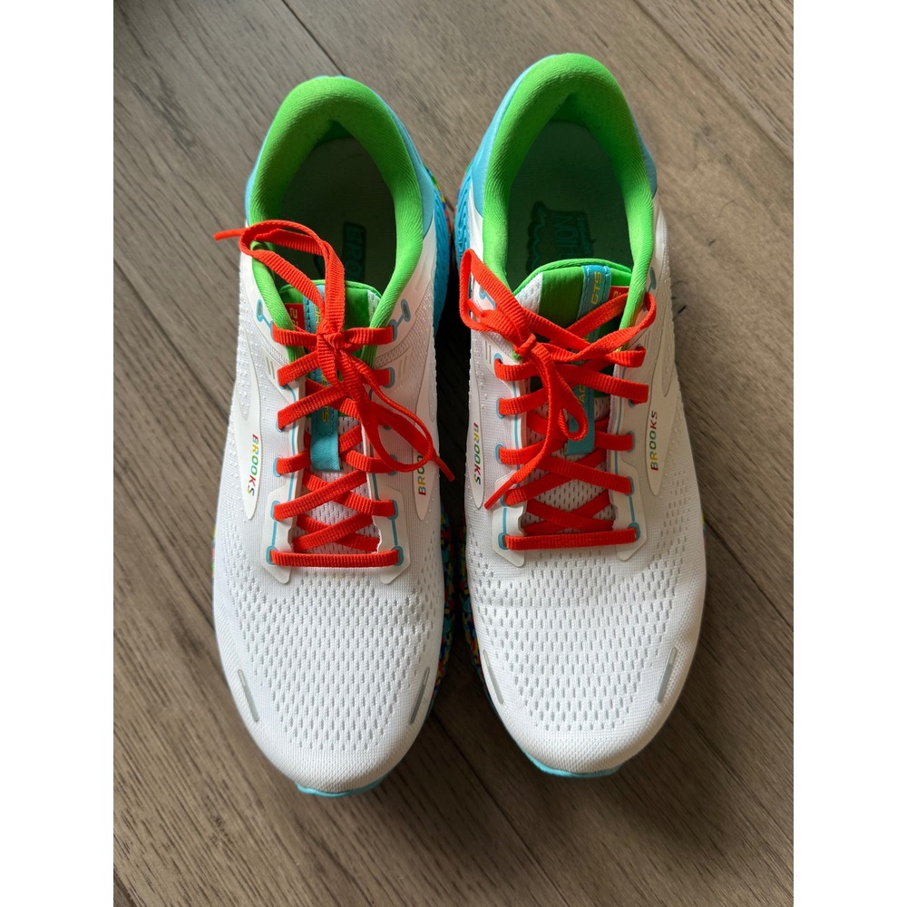Brooks Adrenaline GTS 22 Mens Running Shoes Sz 11.5 White Confetti 1103661D127